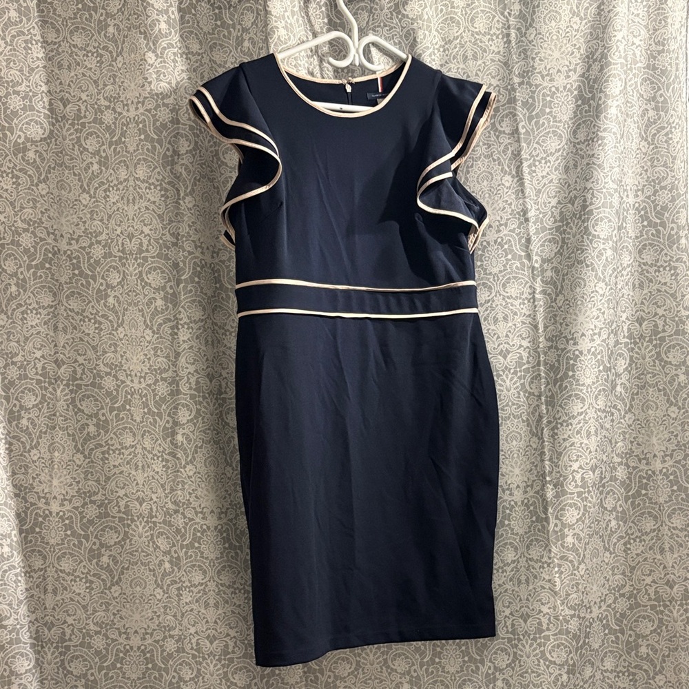 Tommy Hilfiger Navy Dress with Nude Trim
